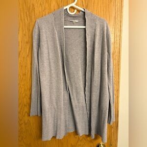 Elegant Light Gray Open Front Cardigan